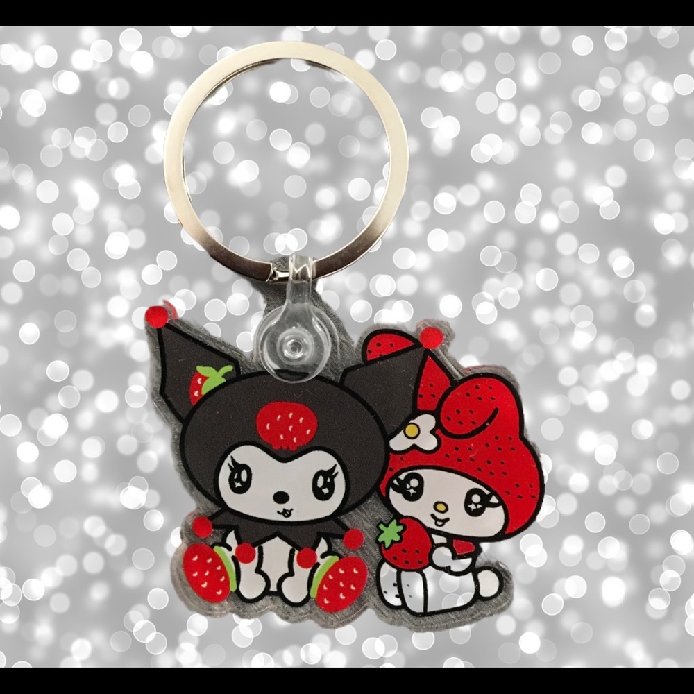 Kuromi & My Melody strawberry key chain